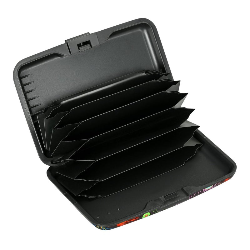 ELFISH Mini RFID Aluminum Wallet Credit Cards Holder Business Card Case Metal ID Case for Men Women (Feather) - Image 2